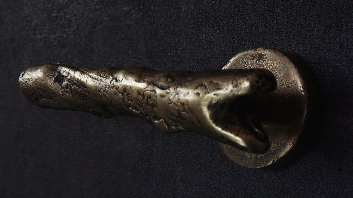 Vintage Brass Door Handle, Tree Branch Design - handcrafted luxury Hardware and Drains for kitchen and bathroom interiors by Brooklyn Brass