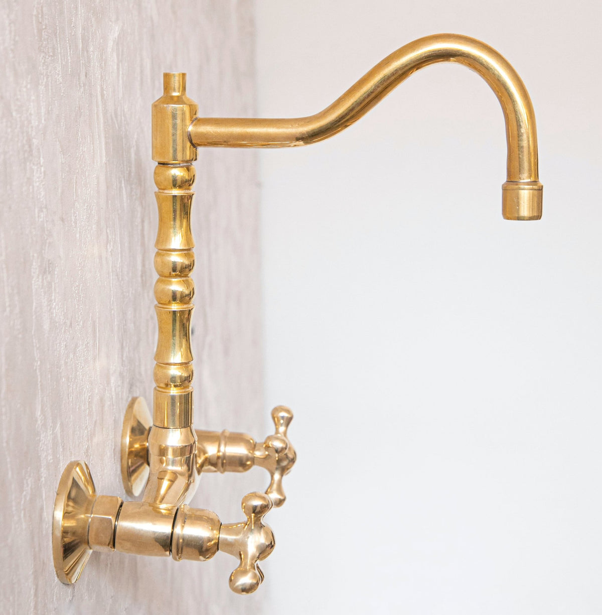 Wall Mounted Brass Antique Faucet for Bathroom and Kitchen - handcrafted luxury Kitchen Faucets for kitchen and bathroom interiors by Brooklyn Brass