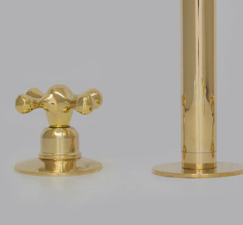 Widespread 3 Holes Solid Brass Faucet, Antique Brass Kitchen Deck Mounted Faucet (Copy) - handcrafted luxury Kitchen Faucets for kitchen and bathroom interiors by Brooklyn Brass